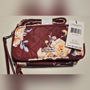 NWT VERA BRADLEY RFID ALL IN ONE CROSSBODY in BLOOMS and BRANCHES pattern